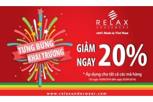 Relax Underwear khuyến mãi hấp dẫn dịp khai trương showroom tại Tp.HCM & HN