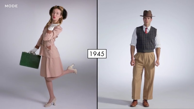Tìm hiểu trang phục Nam và Nữ thay đổi qua 100 năm chỉ trong 1 phút