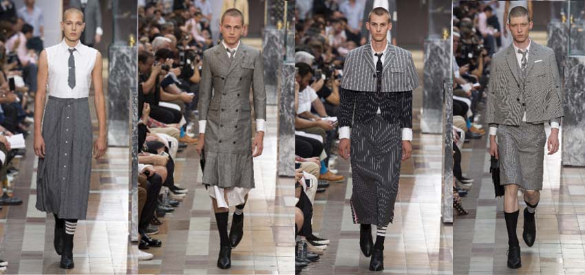 Choáng khi bộ sưu tập thời trang nam của Thom Browne chỉ toàn là… váy!