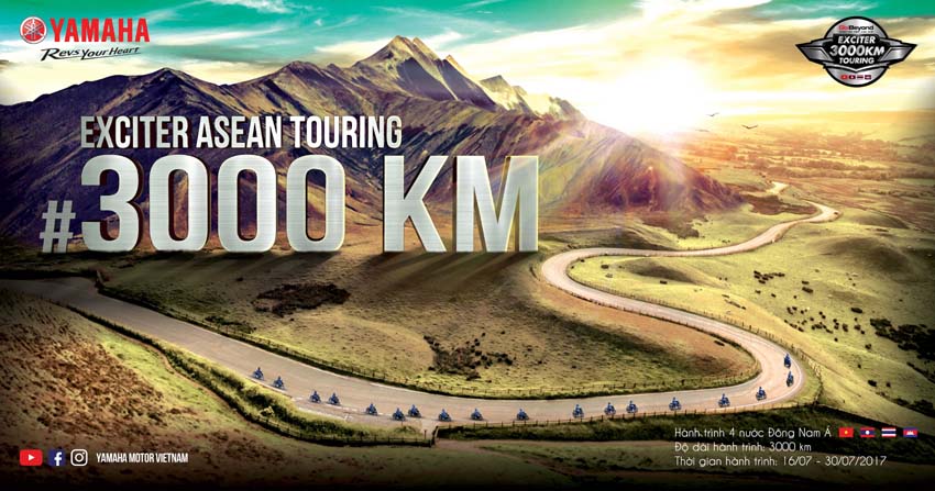 Tour xuyên 4 quốc gia đầu tiên mang tên “3.000 km Đông Nam Á cùng Exciter”