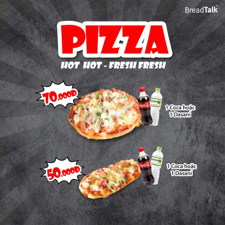 BreadTalk ưu đãi khủng dành cho món mới Pizza mini-size