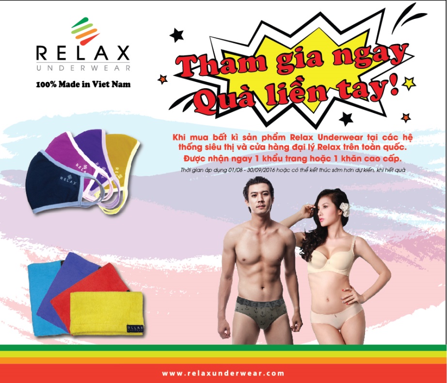 Tham gia ngay – quà liền tay với Relax Underwear